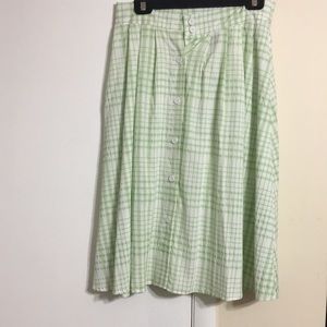 Gingham button front skirt
